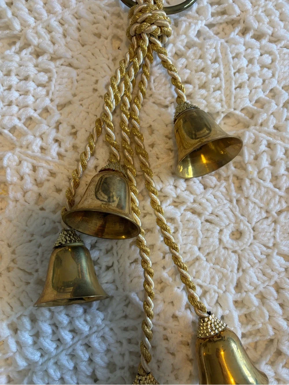 Vintage Gold-Tone Brass Bell Tassel set